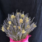 Handmade crochet arrangement Dried lavender and helichrysum