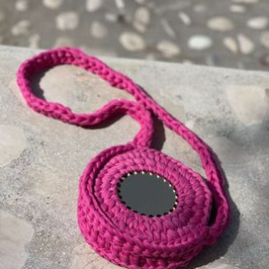 Handmade crochet bag mirror plex