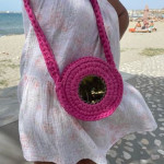 Handmade crochet bag mirror plex