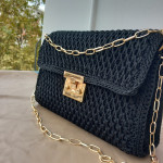 Black crochet bag