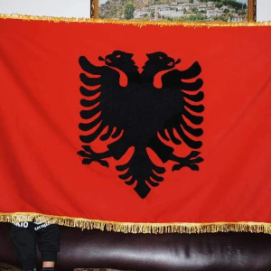 Albanian embroidered flag . 🇦🇱🇦🇱